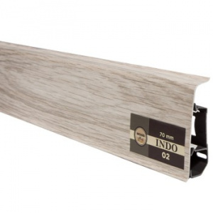 ПВХ Плинтус ARBITON INDO 70 / 02 Ясень Северный / Высота 7см / Длина 2,5м